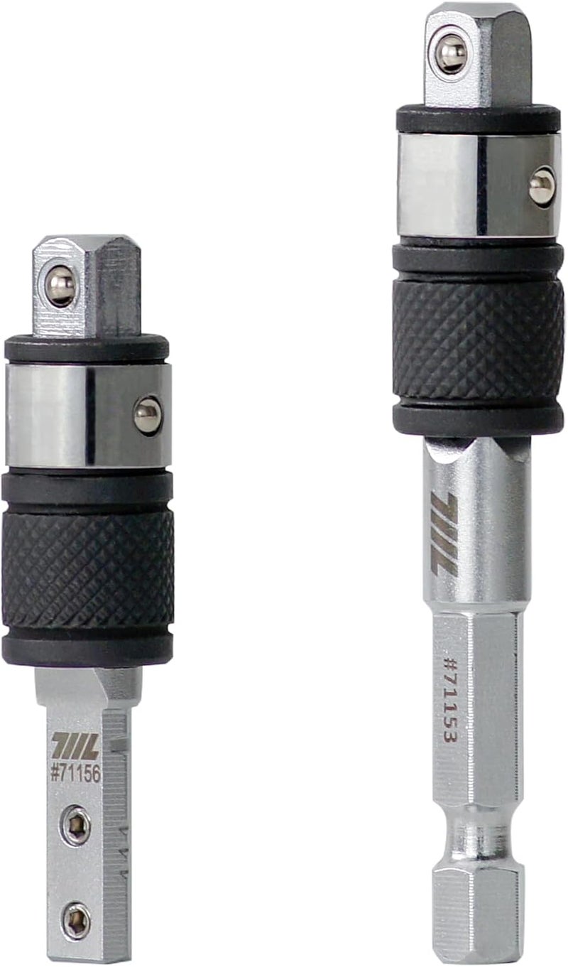 711L 1/4" Hex to Square Drive Socket 2-in-1 Extension Combo – 1PCS Hex End & 1PCS Flat End Adapter – Compatible with Multitools & 1/4" Adapters - Image 1